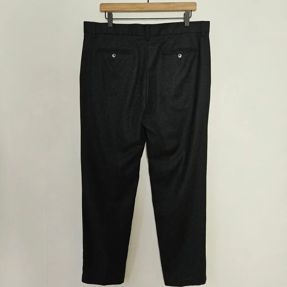 Banana Republic Vitale Barberis Tapered Fit‎ Wool Trouser Men's 35x32 Charcoal